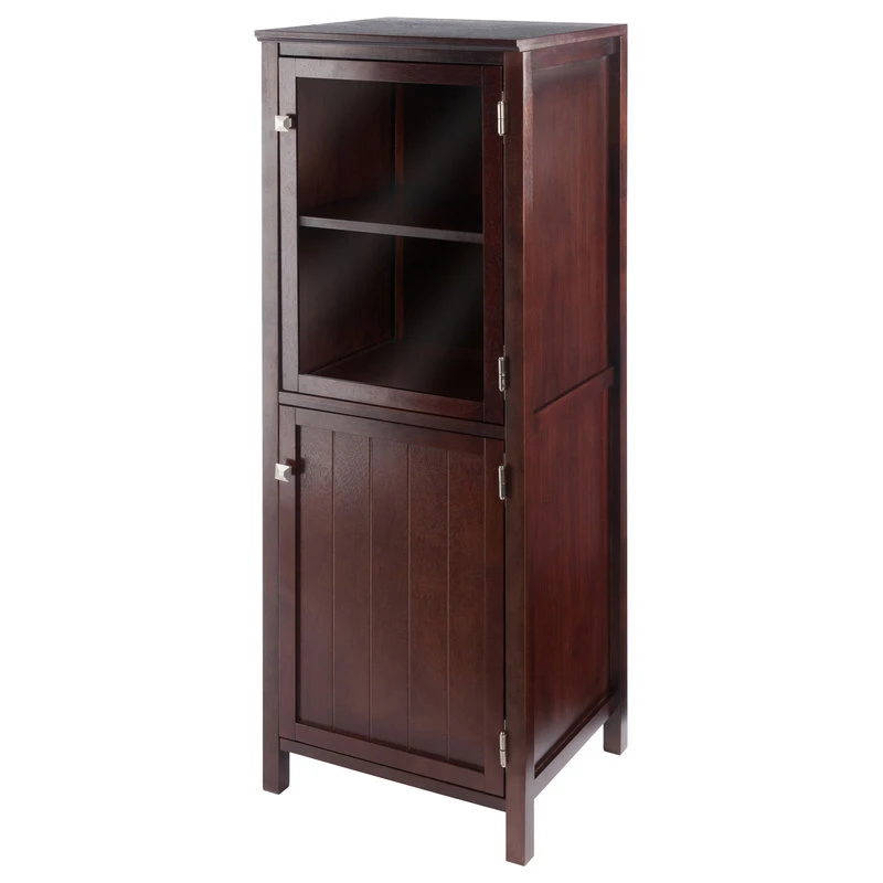 Winsome Brooke Jelly 2-Section Cupboard, Walnut 3 Winsome Brooke Jelly 2-Section Cupboard, Walnut