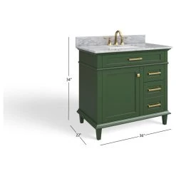 MOD The Joyce Bathroom Vanity, Single Sink, 36", Vogue Green, Freestanding -Kraus Shop fd41376203ddac20 2252 w800 h800 b1 p0
