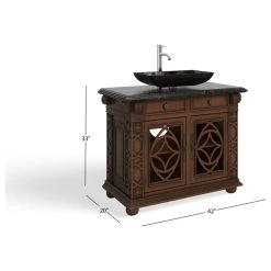 MOD The Ludlow Bathroom Vanity, Single Sink, 42", Cherry, Freestanding -Kraus Shop ff2124f303d99100 3137 w800 h800 b1 p0