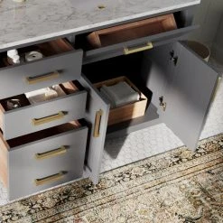 MOD The Yukon Bathroom Vanity, Double Sink, 72", Gray 19 MOD The Yukon Bathroom Vanity, Double Sink, 72", Gray -Kraus Shop ffe1057903d9a935 9292 w800 h800 b0 p0