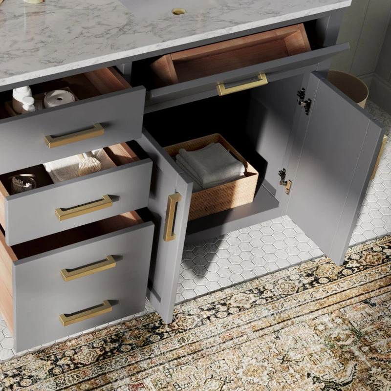 MOD The Yukon Bathroom Vanity, Double Sink, 72", Gray 7 MOD The Yukon Bathroom Vanity, Double Sink, 72", Gray - Image 5